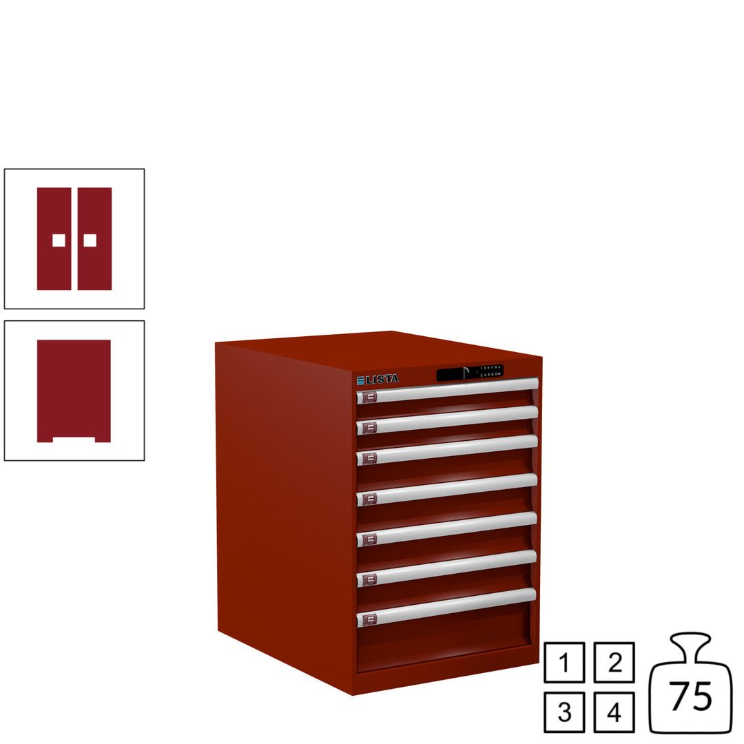 Lista Schubladenschrank - 14.367.010 - 800x564x725 mm (HxBxT) - 7 Schubladen - 75 kg - Key Lock - lichtblau (RAL 5012)