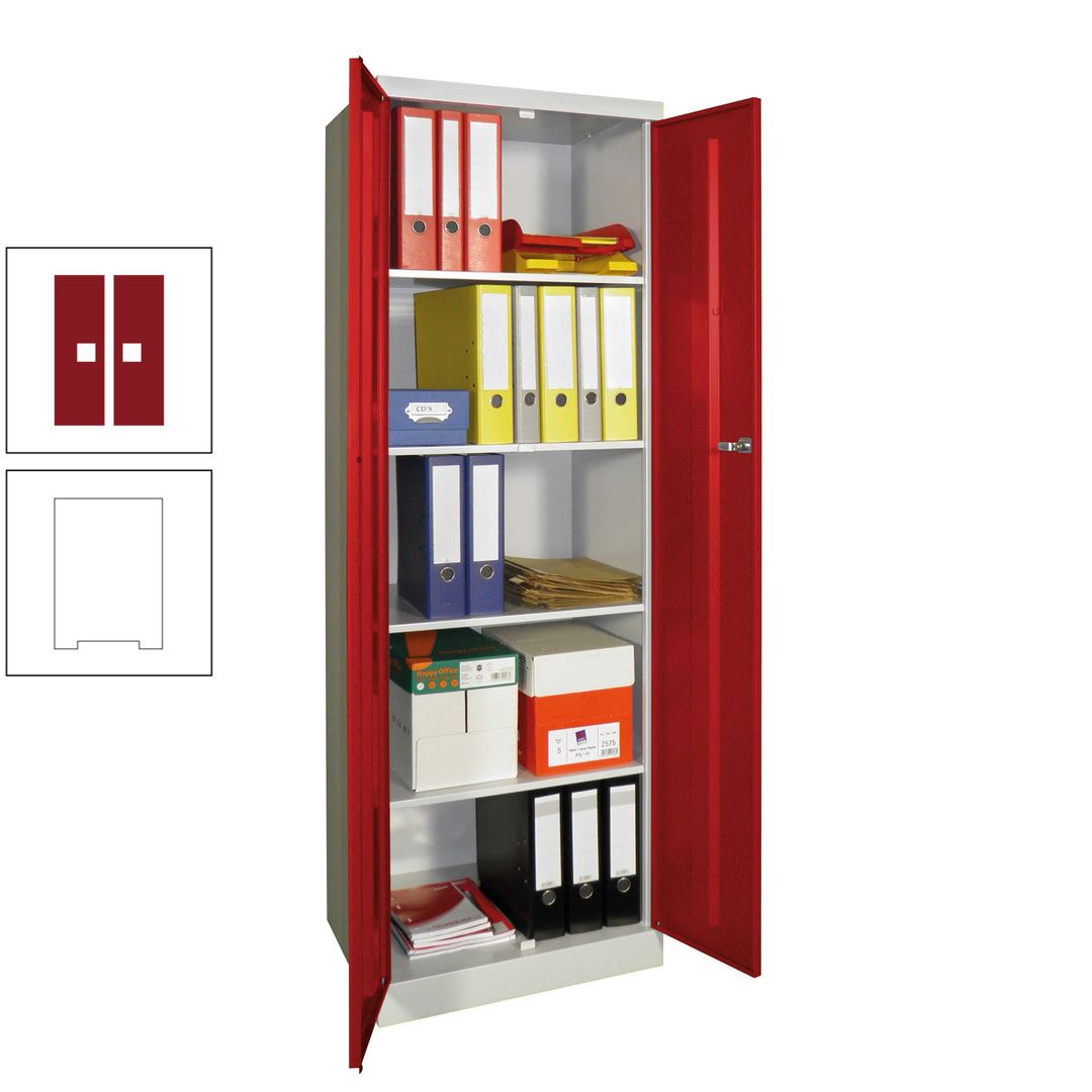 Aktenschrank - Sockel - 4 Böden - 1.800x600x500 mm (HxBxT) - Zylinderschloss - anthrazitgrau