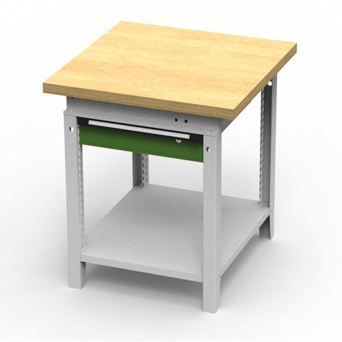 OTTOKIND Werkbank - Arbeitsplatte bündig - 850 x 605 x 750 mm (HxBxT) - Schublade - Ablageboden - lichtgrau