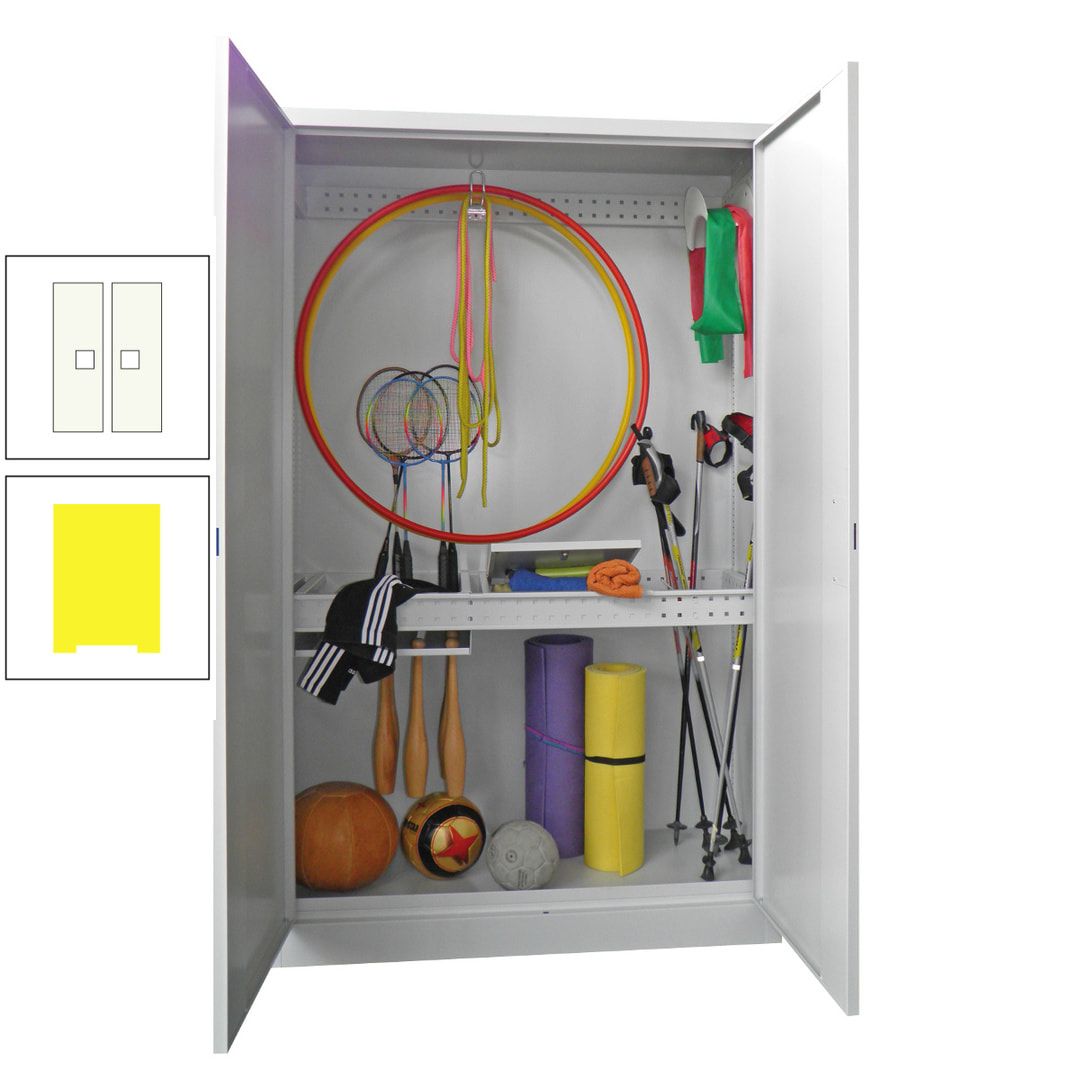 Sportschrank - Vollblechtüren - Variante 1 - 1.950x1.200x500 mm (HxBxT) - anthrazitgrau