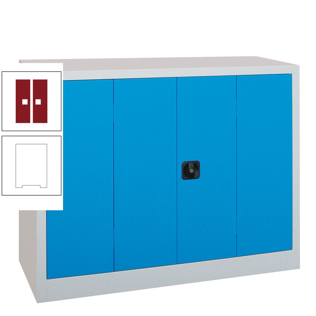 Falttürenschrank - 1.000x1.200x400 mm (HxBxT) - 2 Einlegeböden, gepulvert - Zylinderschloss - anthrazitgrau