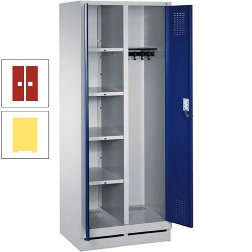 Mehrzweckschrank, Doppeltüren, Füße, 2 Abteile a 300 mm, Korpus anthrazitgrau, Tür anthrazitgrau, 1.800 x 600 x 500 mm (HxBxT)