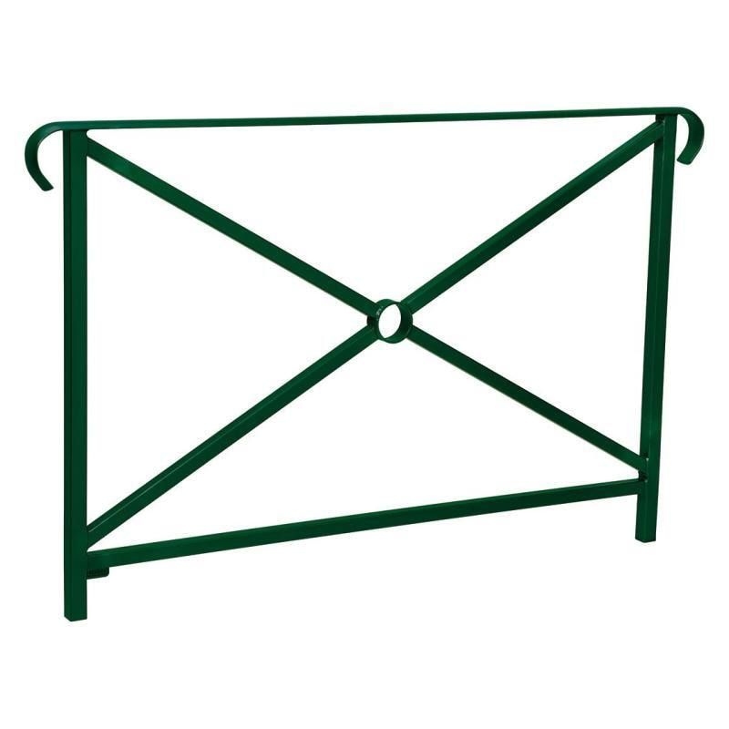 Geländer Kreuz und Kreis - 1.000 x 1.500 mm - flacher Handlauf - Farbe enzianblau - Außengeländer Systemgeländer