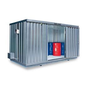 Gefahrstoffcontainer - Gefahrstoffdepot - 2.300 x 4.050 x 2.170 mm (HxBxT) - Auffangvolumen 1050 l - mit Sensorlüfter