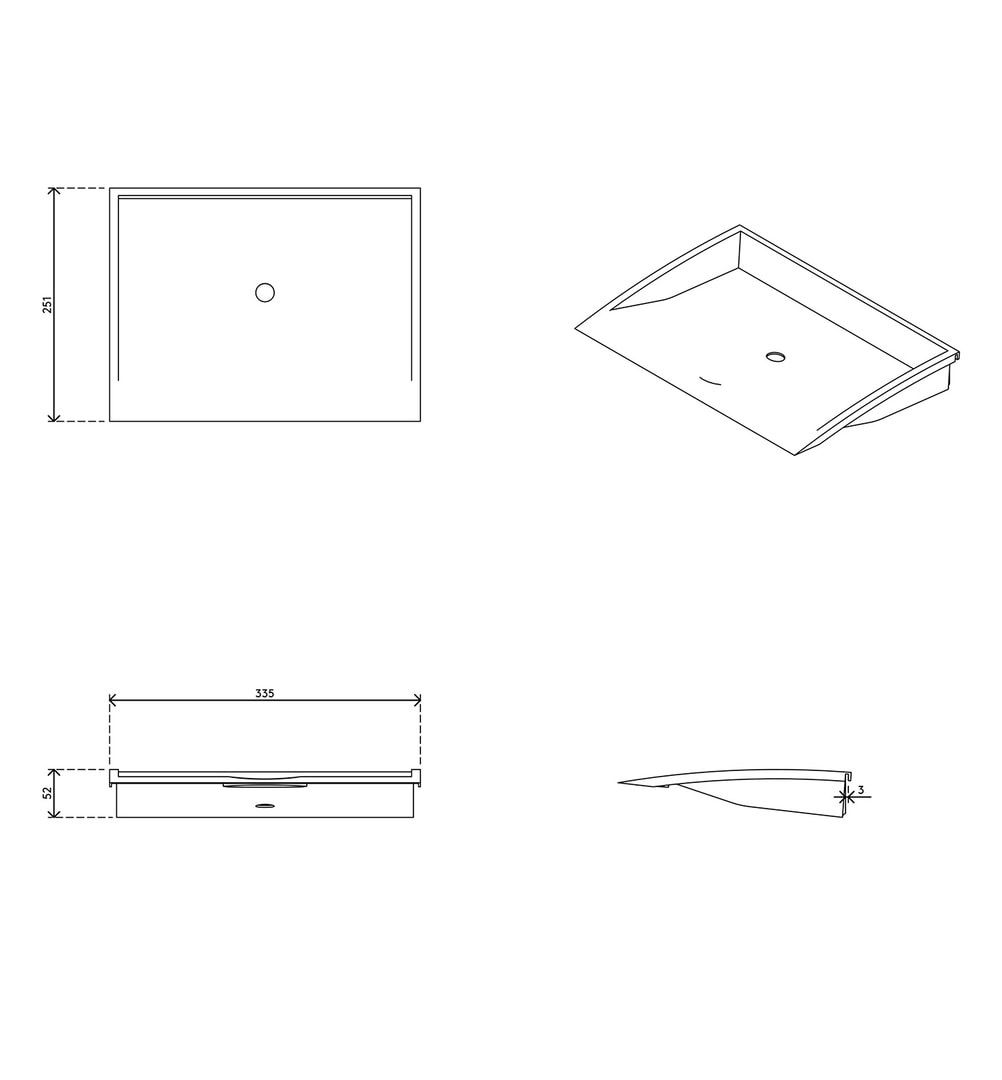 A4-Ablage, Heftablage, Briefablage, Organisator, Utensilienhalter, für Schienensystem, Schienenbefestigung, 52 x 335 x 251 mm (HxBxT), weiß