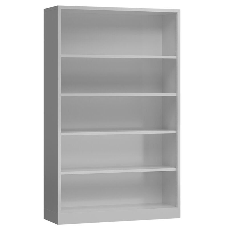 Aktenregal, Ordnerregal, Büroregal, 5 Fächer, Stahl, pulverbeschichtet, 1.945 x 1.200 x 420 mm (HxBxT), Farbe: lichtgrau