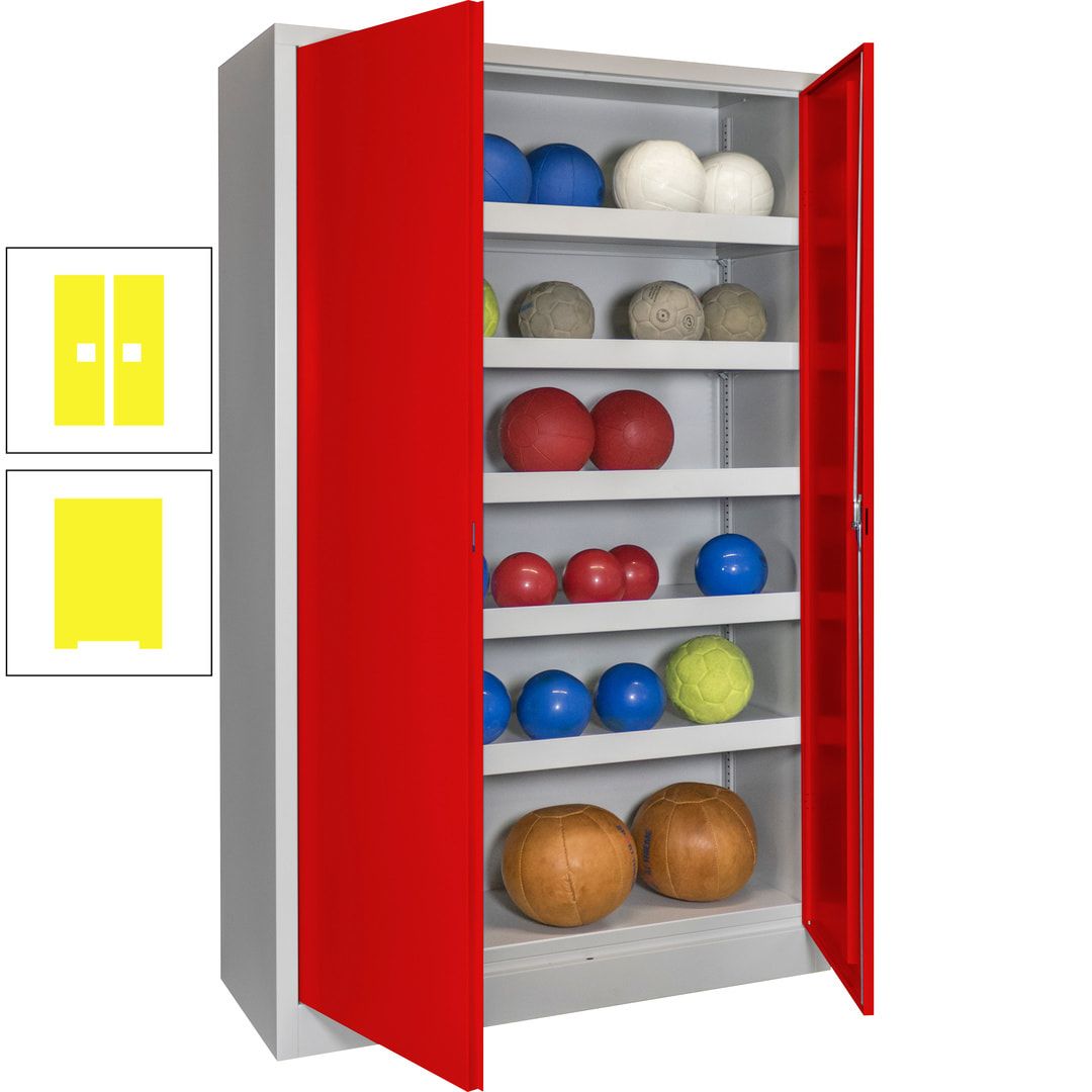 Ballschrank - Vollblechtüren - 5 Böden - 1.950x1.200x500 mm (HxBxT) - anthrazitgrau