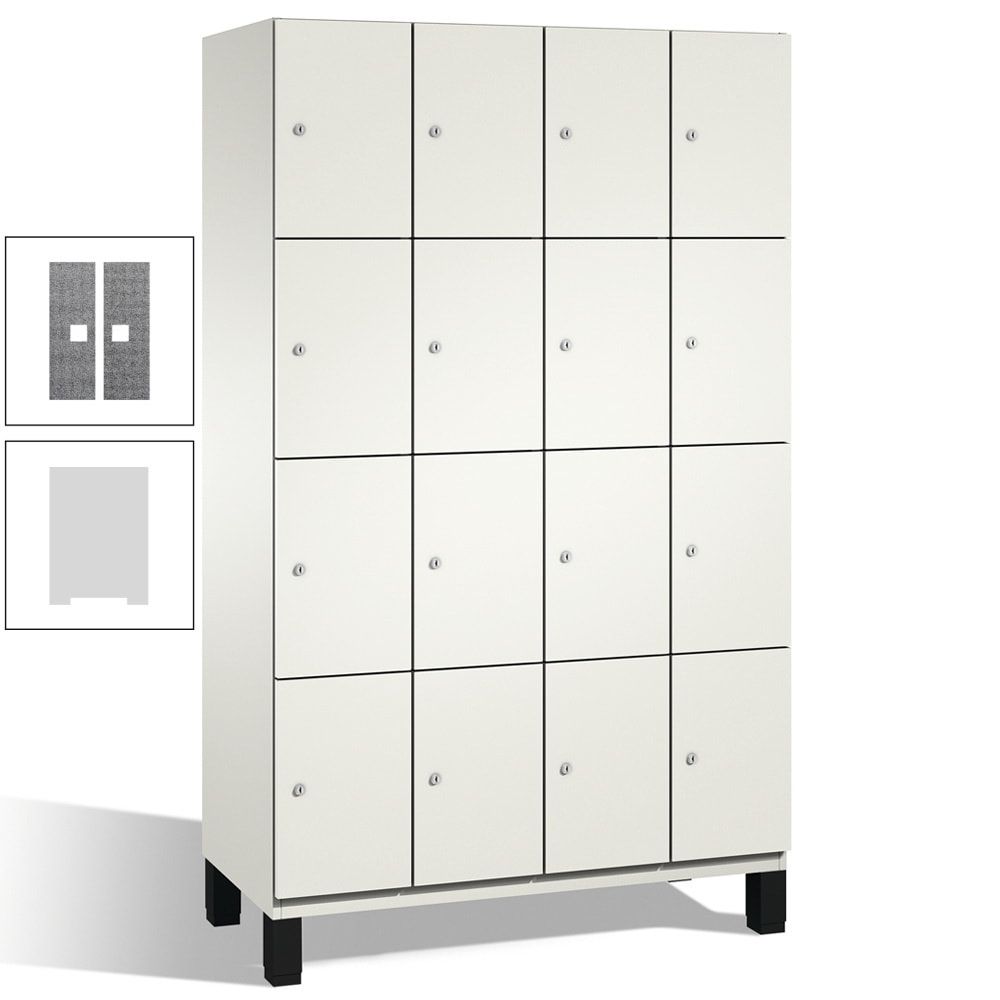 Fächerschrank, Stahlschrank, 16 Fächer, Türöffnungsbegrenzer, mit Füßen, Korpus lichtgrau, Tür anthrazitgrau, 1.980 x 1.200 x 525 mm (HxBxT)