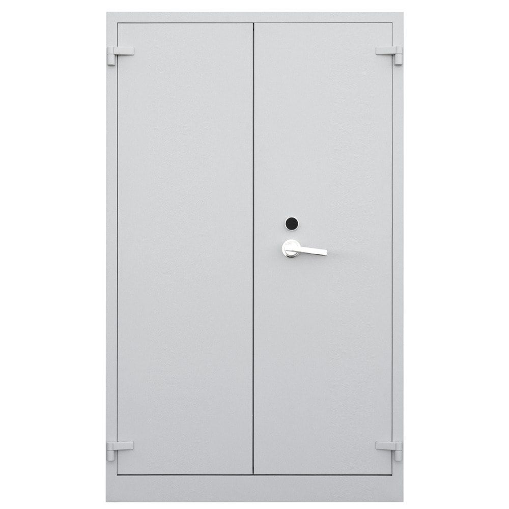 Feuergeschützter Aktenschrank, Büroschrank, diebstahlsicher, 4 Fachböden, Flügeltür, Stahl, 1.950 x 1.200 x 550 mm (HxBxT), Farbe: anthrazitgrau
