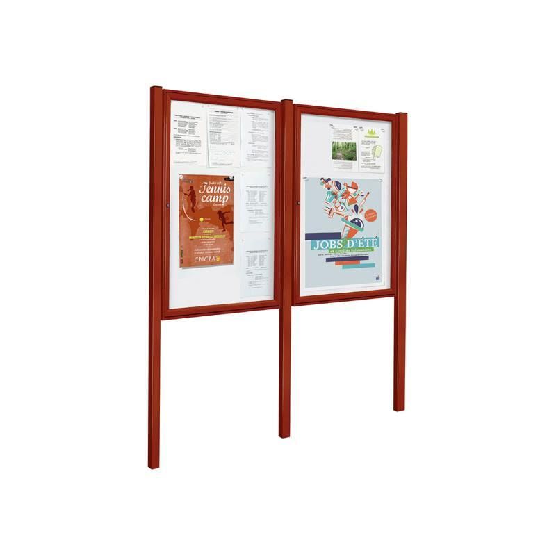 Schaukasten - Einflügeltür - 4xA4 - Hochformat - 750 x 550 x 30 mm (HxBxT) - enzianblau - Infokasten - Präsentationsvitrine