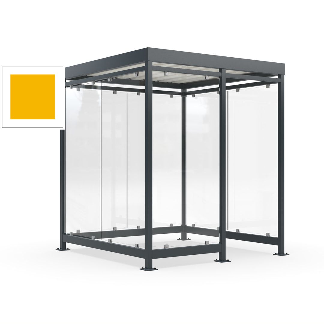 Raucherunterstand, Bushaltestelle, 7 Wände, 6-7 Personen, 2.510 x 2.165 x 2.165 mm (HxBxT), Farbe Achatgrau