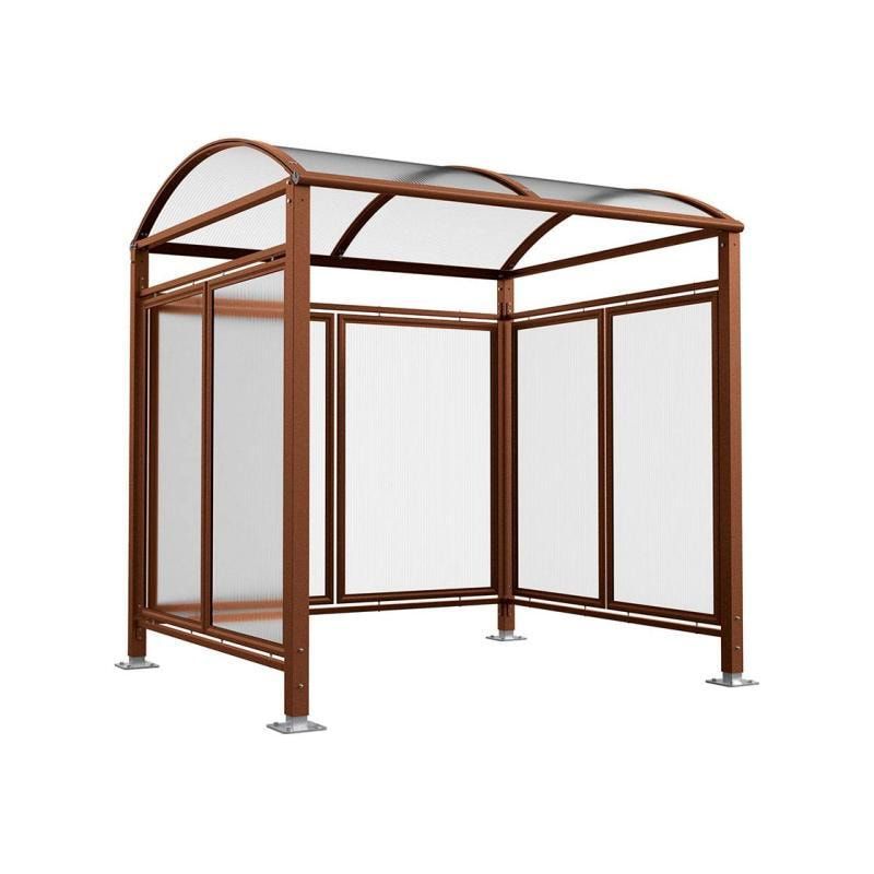 Fahrradunterstand, Fahrradüberdachung, All-in-One+Zusatz, 2.635 x 5.000 x 2.090 mm (HxBxT), auf Bodenplatten, mit Regenrinne, Farbe enzianblau