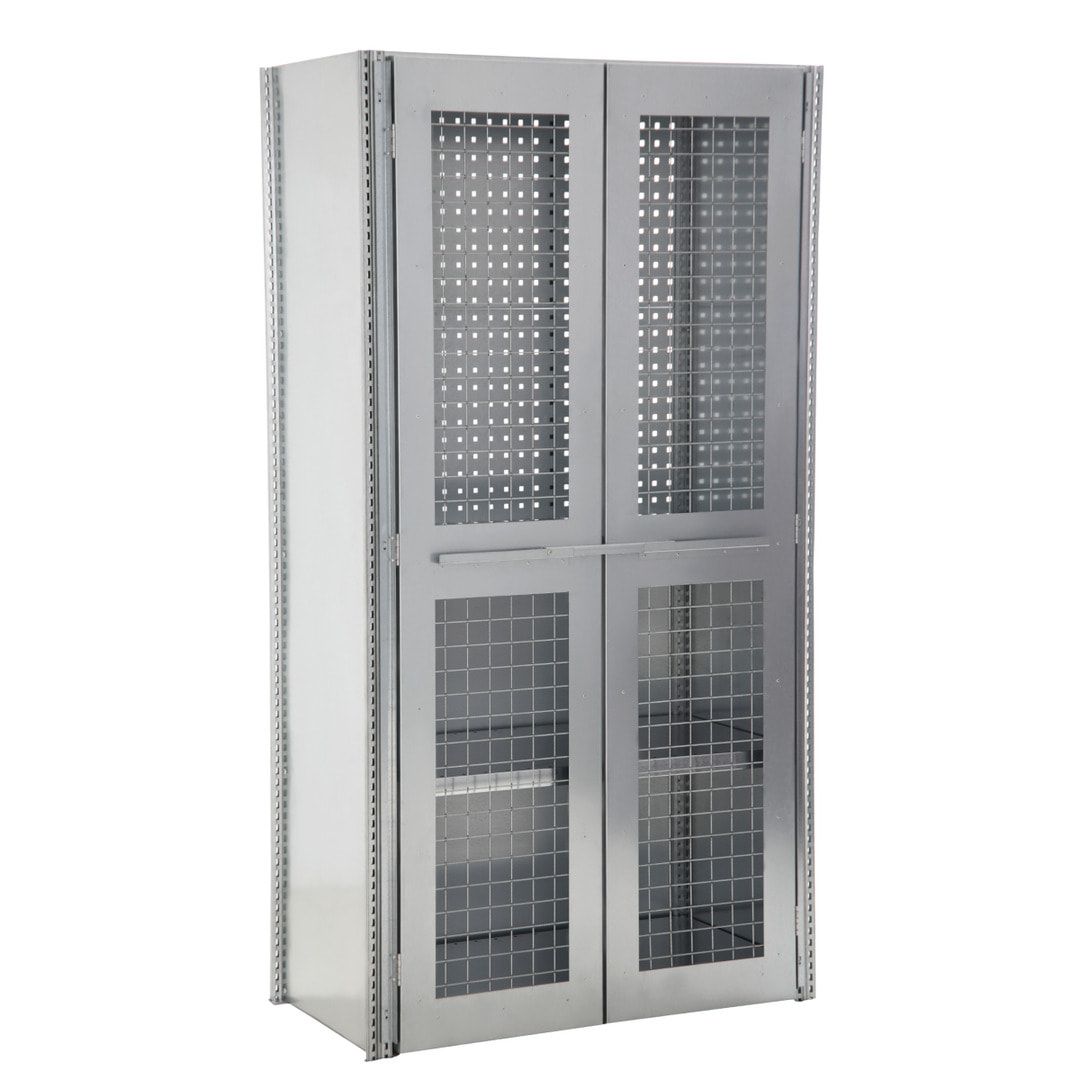 Werkstatt Regalschrank - Anbauregal - Gitter Flügeltüren - 2.000 x 1.005 x 500 mm (HxBxT) - BERT