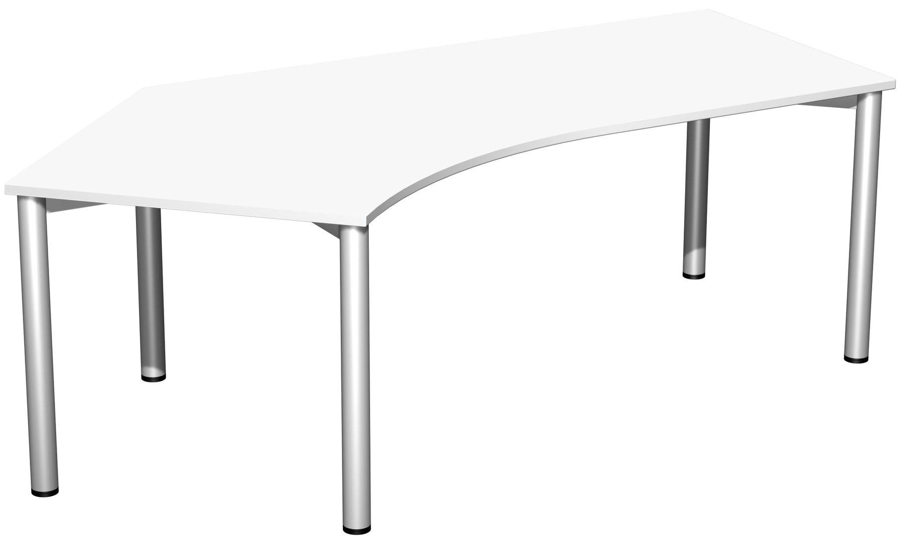 Winkel-Schreibtisch - Winkel links - 4-Fuß Flex - 720 x 2.166 x 1.130 mm (HxBxT) - Gestell anthrazit - Ahorn