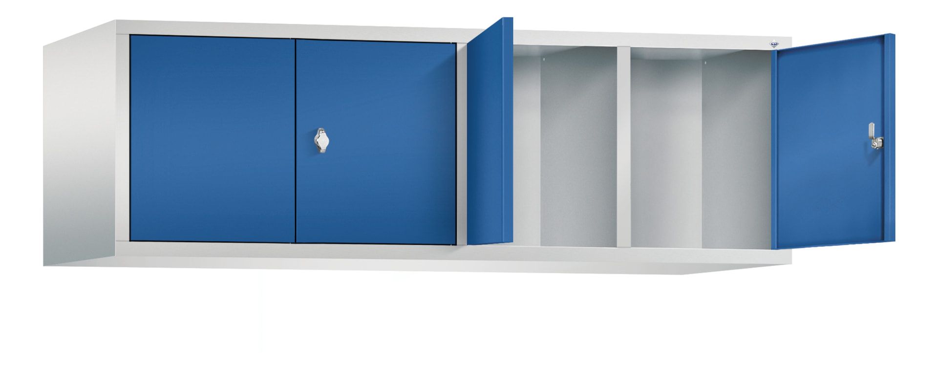 Aufsatzschrank für Spinde und Schließfachschränke, Doppeltüren, 4 Abteile, Korpus anthrazitgrau, Türfarbe anthrazitgrau, 500 x 1.590 x 500 mm (HxBxT)