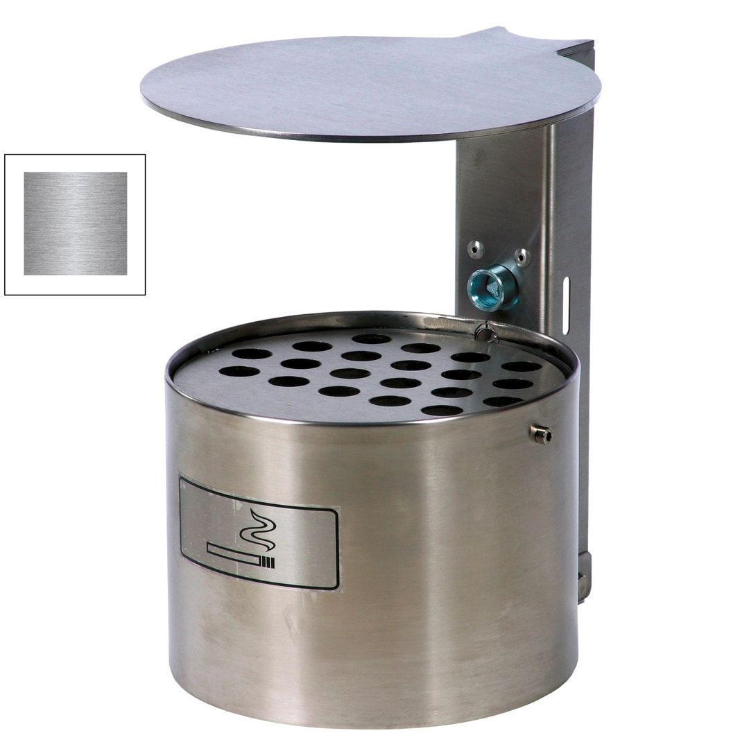 Rundascher - 4 l - mit Haube - Wand- o. Pfostenmontage - Aschenbecher - anthrazitgrau