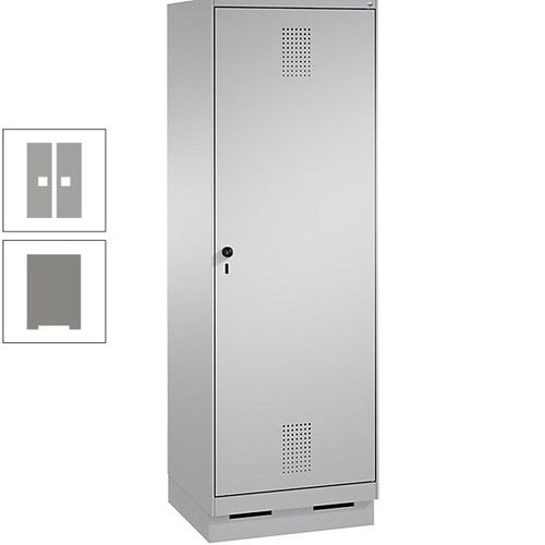 Doppel-Spind, Garderobenschrank, 1 Tür für 2 Abteile a 300 mm, Korpus anthrazitgrau, Türen anthrazitgrau, 1.800 x 600 x 500 mm (HxBxT)