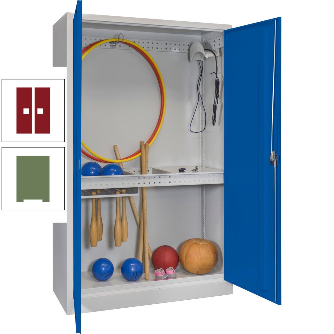 Sportschrank - Vollblechtüren - Variante 3 - 1.950x1.200x500 mm (HxBxT) - anthrazitgrau