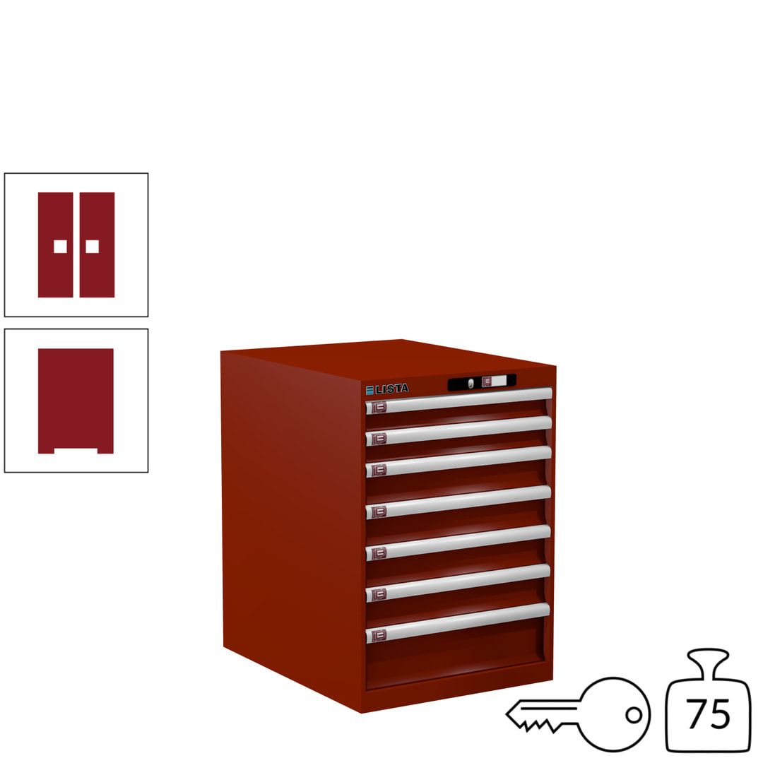 Lista Schubladenschrank - 14.367.010 - 800x564x725 mm (HxBxT) - 7 Schubladen - 75 kg - Key Lock - lichtblau (RAL 5012)