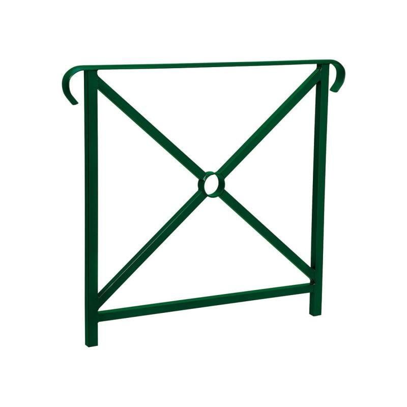 Geländer Kreuz und Kreis - 1.000 x 800 mm - flacher Handlauf - Farbe enzianblau - Außengeländer Systemgeländer