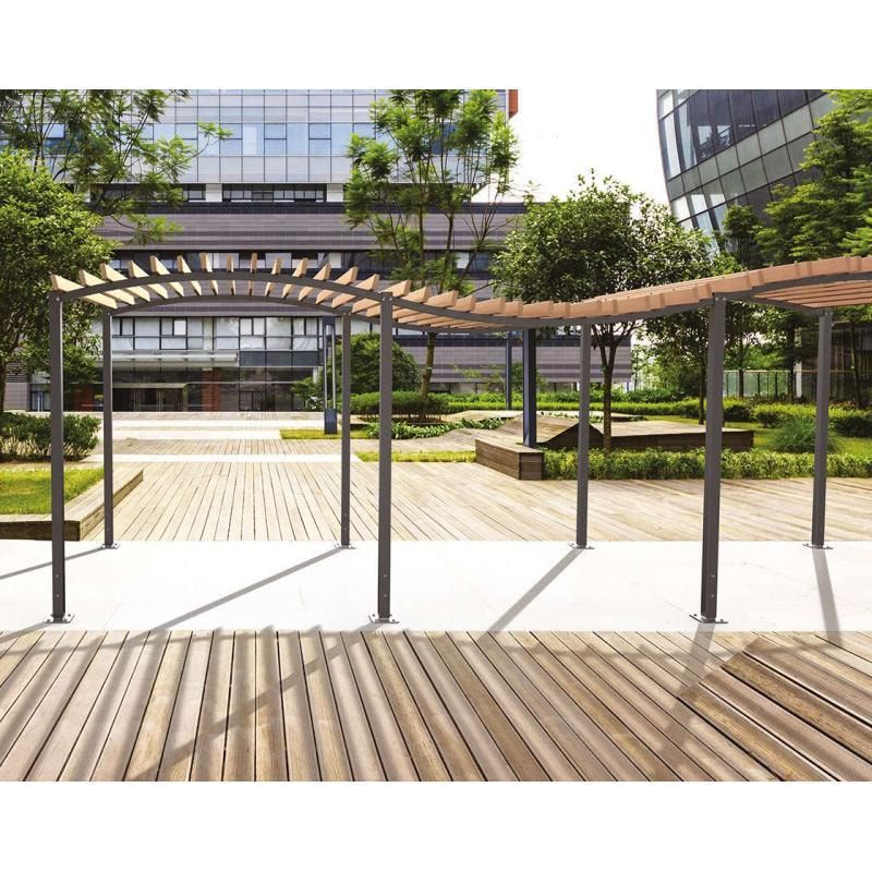Pergola Grundmodell, Kiefer druckimprägniert Klasse 4, Stahlrohr 80x80 mm, 2.910 x 2.520 x 3.020 mm (HxBxT) fvz, beschichtet, Farbe Enzianblau