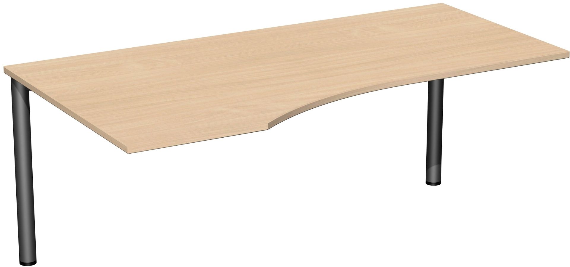 Eckschreibtisch - Ecke links - 4-Fuß Flex - 720 x 1.600 x 1.000 mm (HxBxT) - Gestell anthrazit - Ahorn