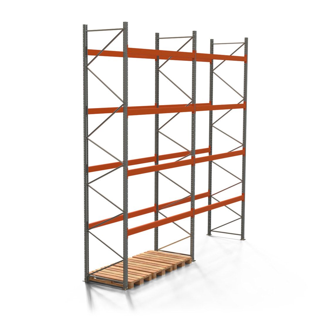 Palettenregal ARTUS - 5 Ebenen - Fachlast 2.250 kg - 5.500 x 5.655 x 1.100 mm (HxBxT) - 2 Felder - Schwerlastregal