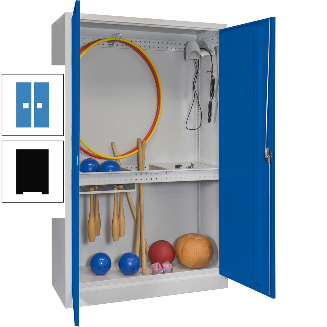 Sportschrank - Vollblechtüren - Variante 3 - 1.950x1.200x500 mm (HxBxT) - anthrazitgrau