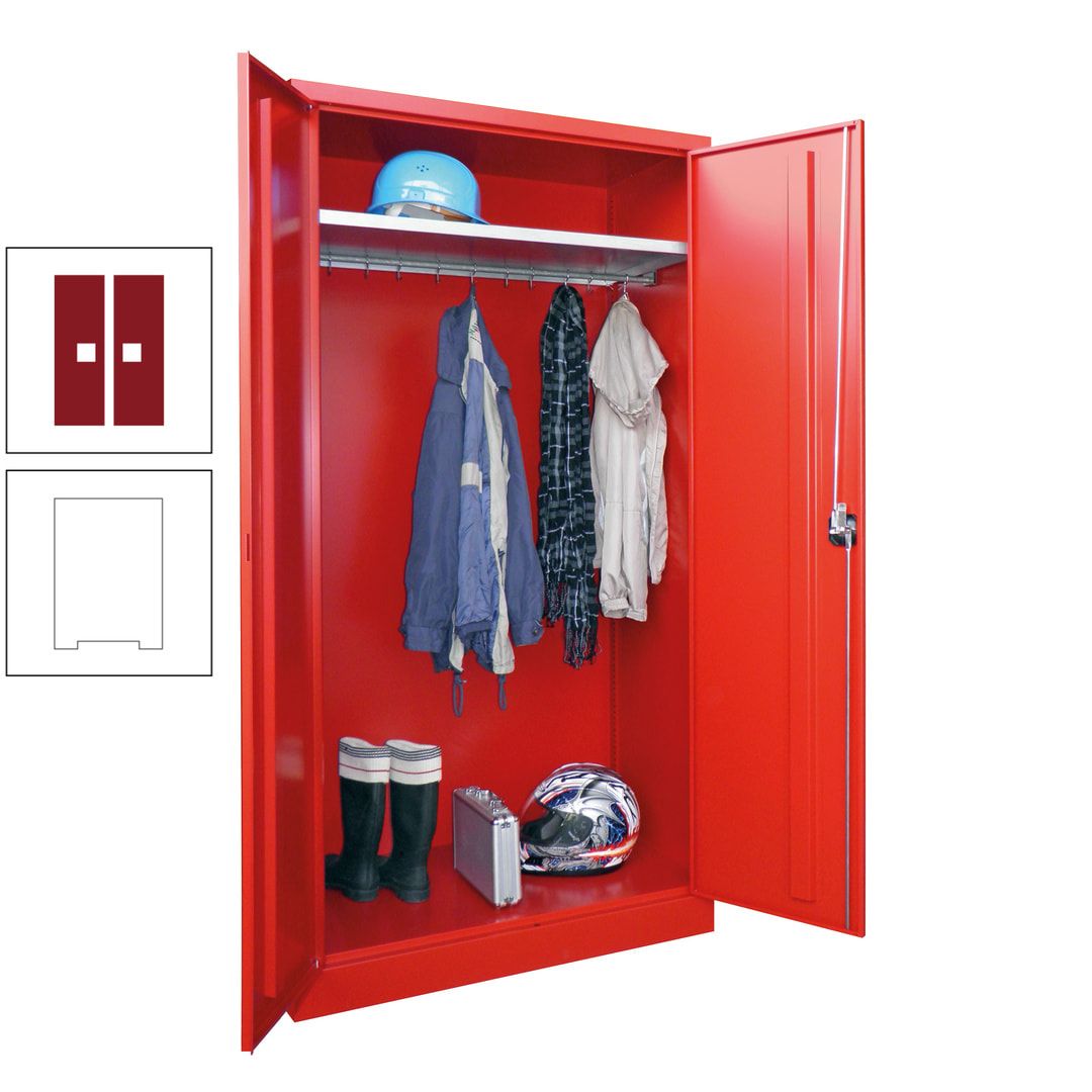 Garderobenschrank - 1.950x1.000x500 mm (HxBxT) - Hutboden, pulverbeschichtet - anthrazitgrau