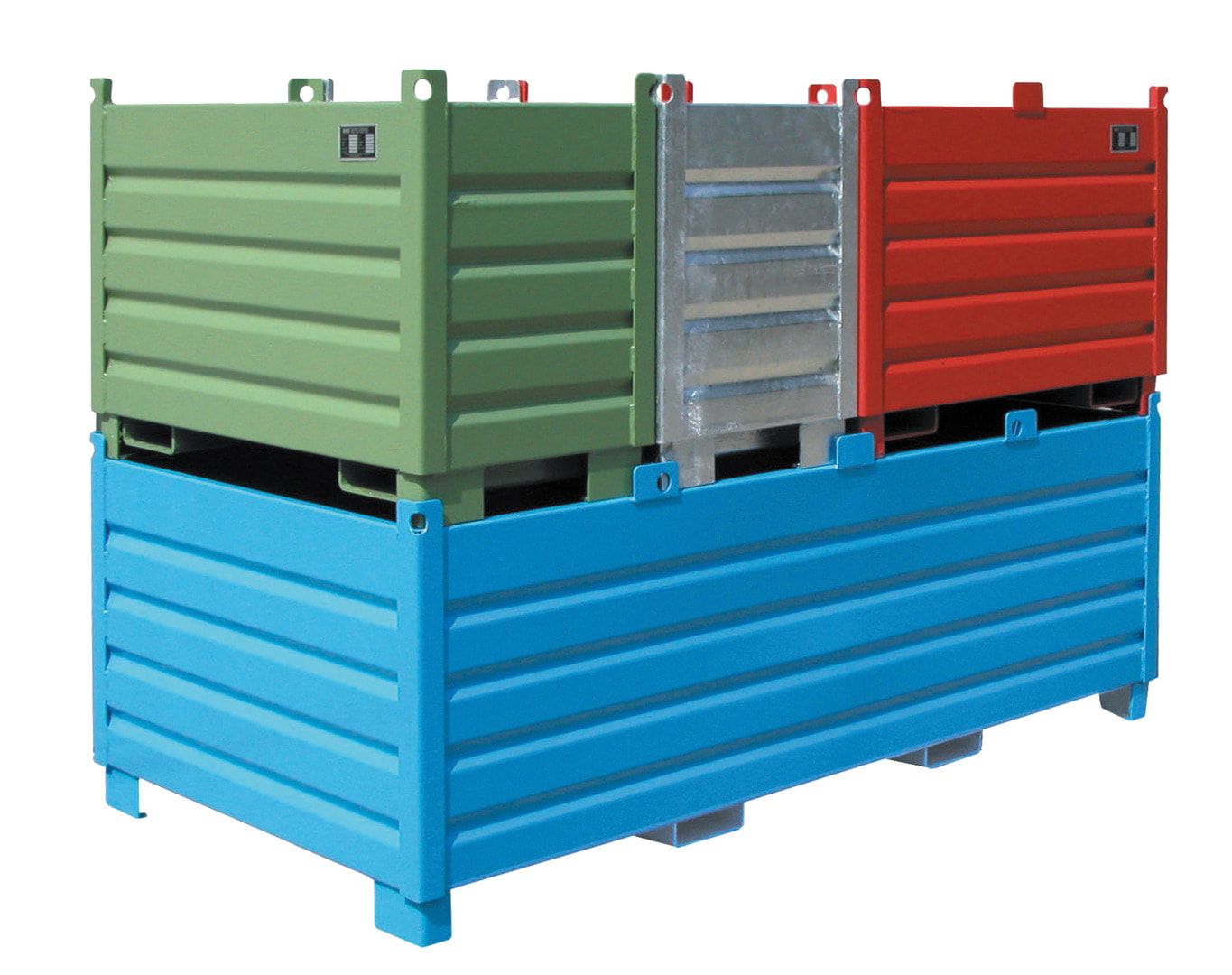 BAUER Sammel- Transportbehälter - Stahl - 2.250 kg - 2.000 l,1200x2400x850 mm - feuerrot