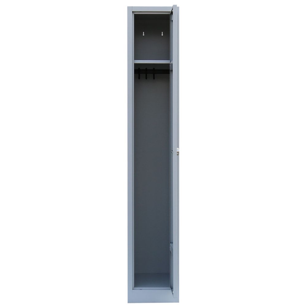 Garderobenschrank, Garderobenspind, 1 Abteil, 1.800 x 315 x 500 mm (HxBxT), Stahl, Korpusfarbe: lichtgrau, Frontfarbe: anthrazitgrau