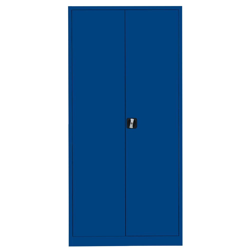 Aktenschrank, Büroschrank, abschließbar, Flügeltüren, 4 Fachböden, 1.950 x 925 x 422 mm (HxBxT), Stahl, Korpus und Türen in enzianblau