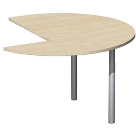 Anbautisch Dreiviertelkreis links, 4-Fuß Flex, höhenverstellbar 680-820 mm, 1.200 x 1.200 mm (BxT), Dekor wählbar, Gestell wählbar