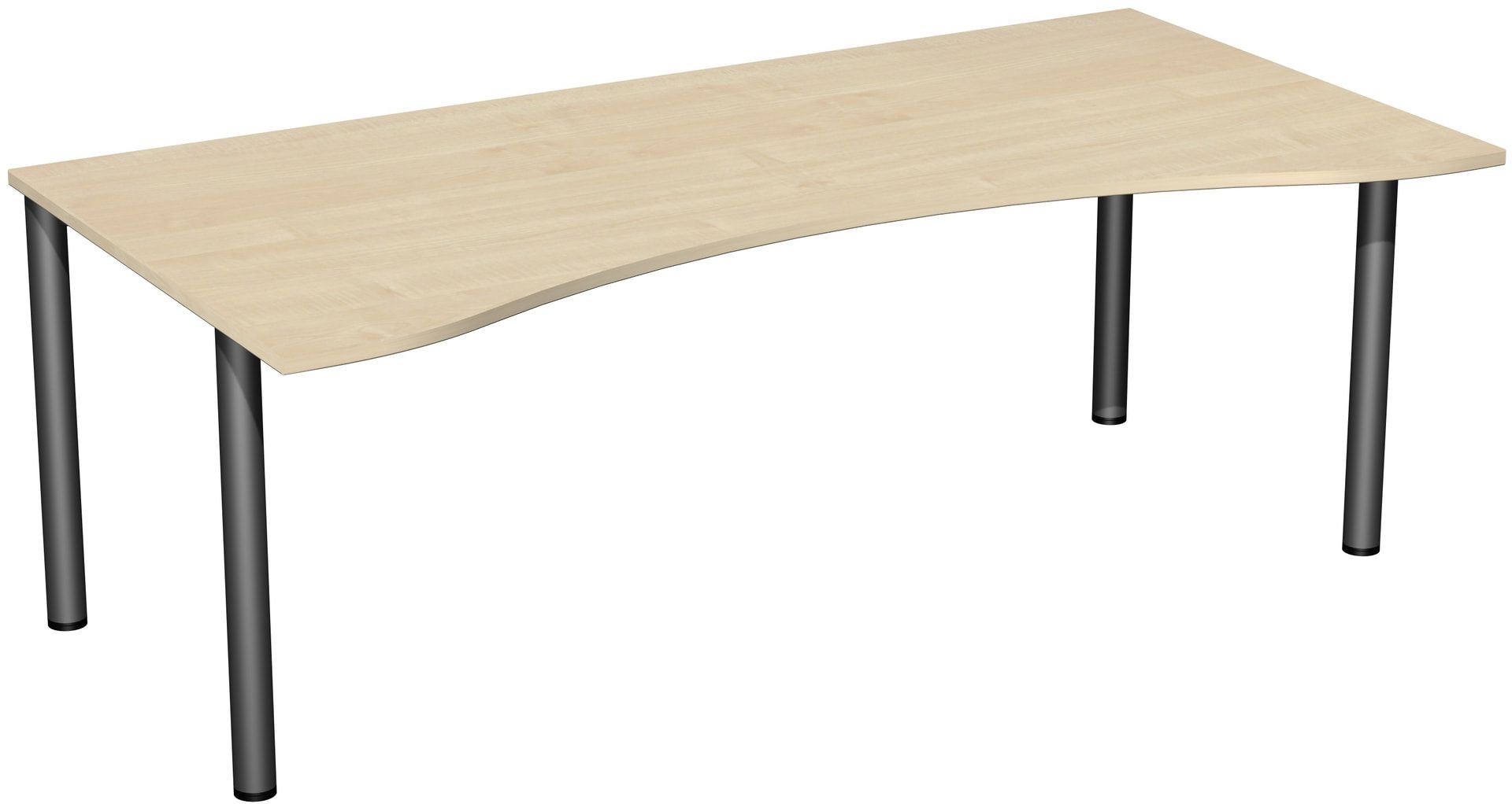 Ergo-Schreibtisch - 4-Fuß Flex - Bürotisch - 720 x 1.600 x 1.000 mm (HxBxT) - Gestell anthrazit - Ahorn