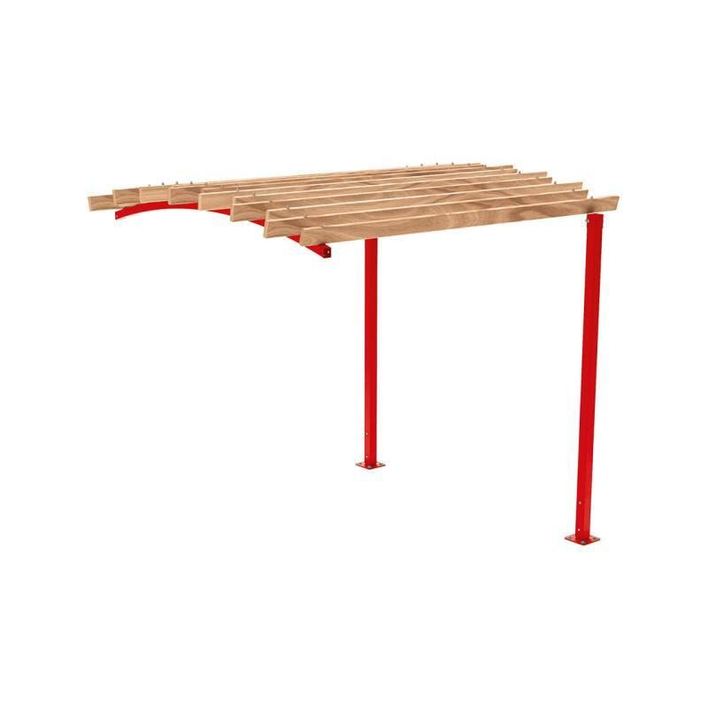 Pergola Fronterweiterung 1, Kiefer druckimprägniert Klasse 4, Stahlrohr 80x80 mm, 2.910 x 2.520 x 3.020 mm (HxBxT) fvz, beschichtet, Farbe Enzianblau