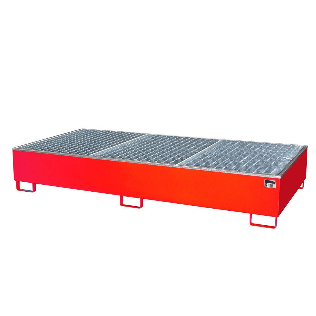 Auffangwanne - PE-Einsatz - 1.000 l - für 2 IBC-Container - feuerrot