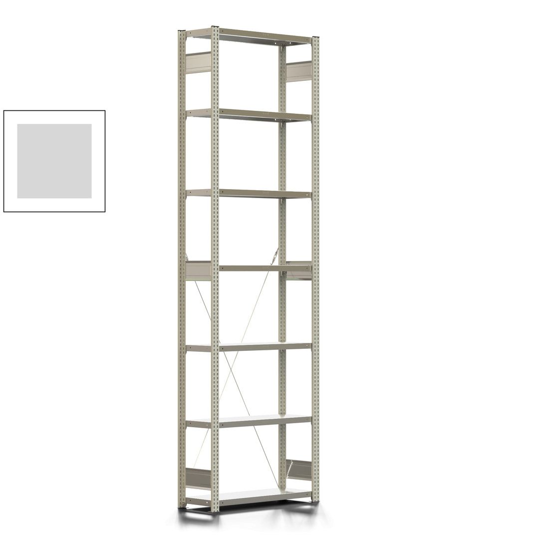 Fachbodenregal mit Tiefenriegel - 250 kg - 3.000 x 875 x 300 mm (HxBxT) - Anbauregal - Rahmen enzianblau - Böden verzinkt, Steckregal BERT