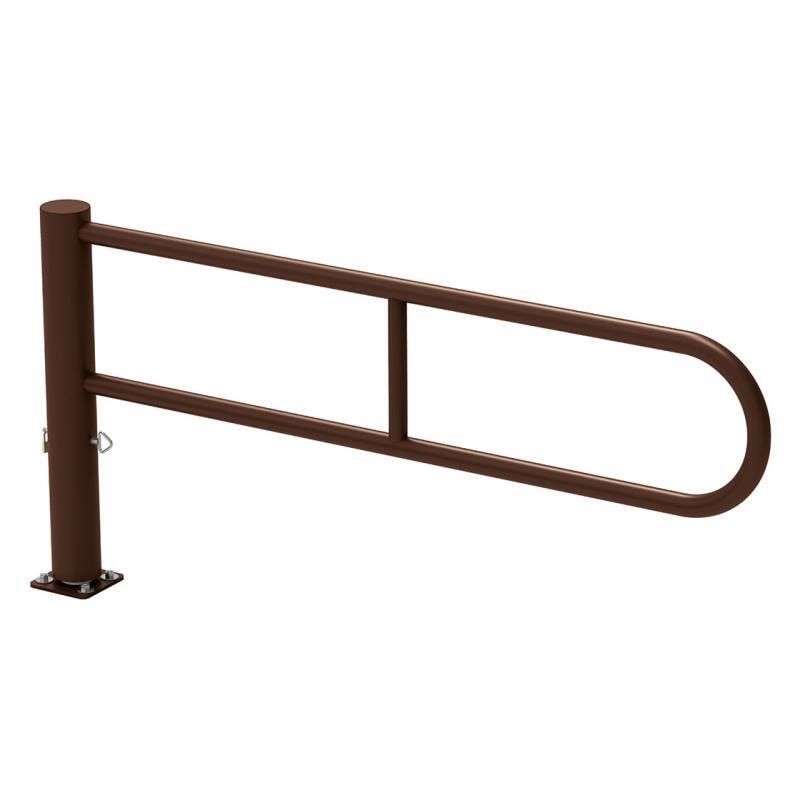 Drehschranke, Schlagbaum, Drehachse, arretierbar, Stahlrohr, 2.300 mm breit, Verkehrsschildanbringung möglich, Farbe enzianblau