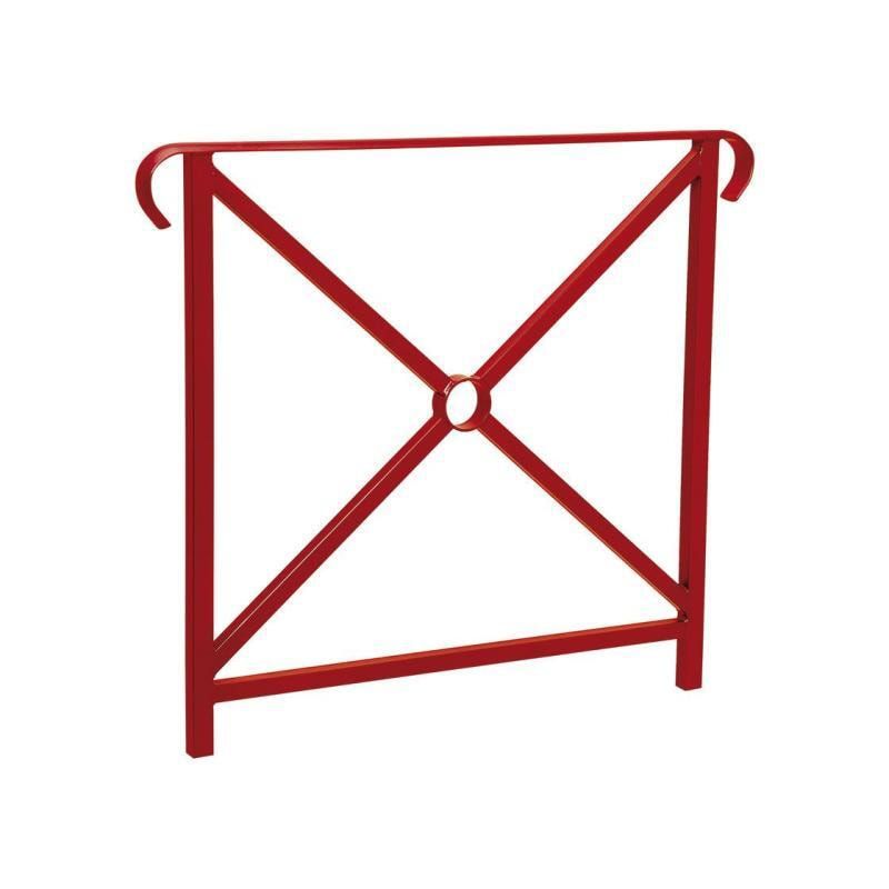 Geländer Kreuz und Kreis - 1.000 x 800 mm - flacher Handlauf - Farbe enzianblau - Außengeländer Systemgeländer