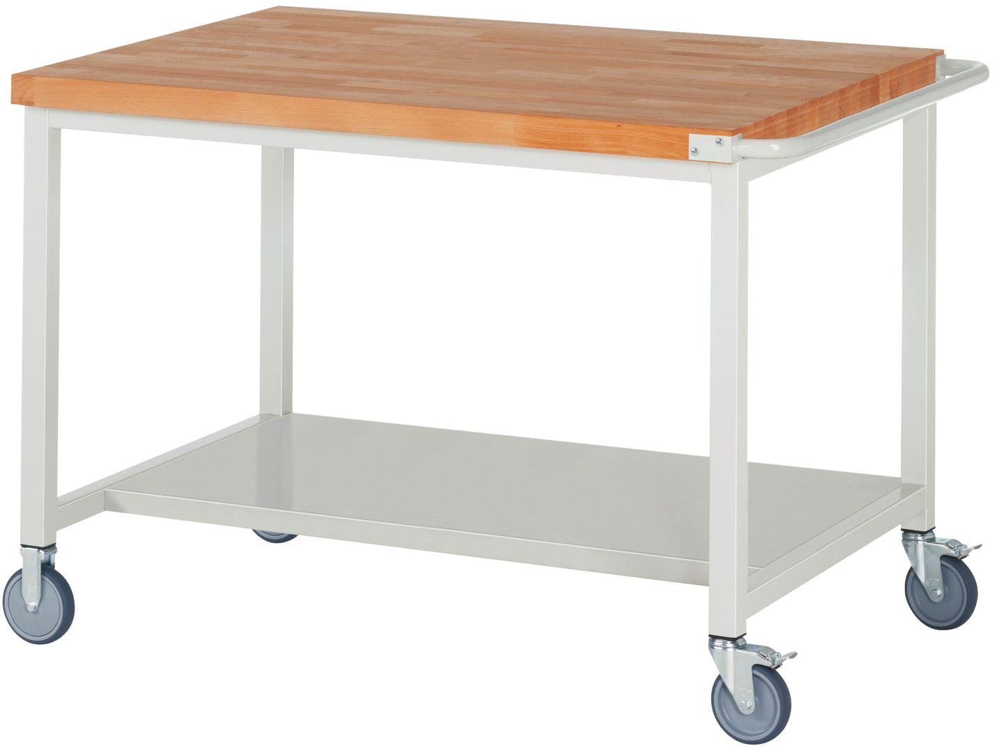 Mobile Werkbank mit Ablageboden - höhenverstellbar 880-1.080 mm - 1.250 x 900 mm (BxT) - Traglast 450 kg - Anthrazitgrau