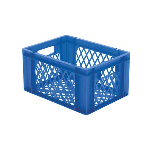 Eurobox - Eurokasten - Volumen 19 l - Boden und Wände durchbrochen - 210 x 300 x 400 mm (HxBxT) - VE 4 Stk. - blau
