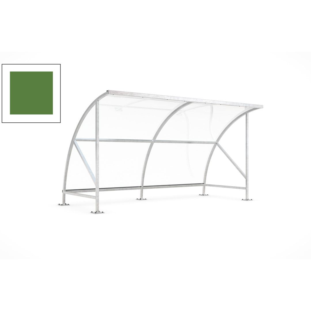 Fahrradunterstand - Fahrradgarage mit Bogendach - Stahl und Kunststoff - 2.290 x 4.130 x 2.100 mm (HxBxT) - Farbe Achatgrau