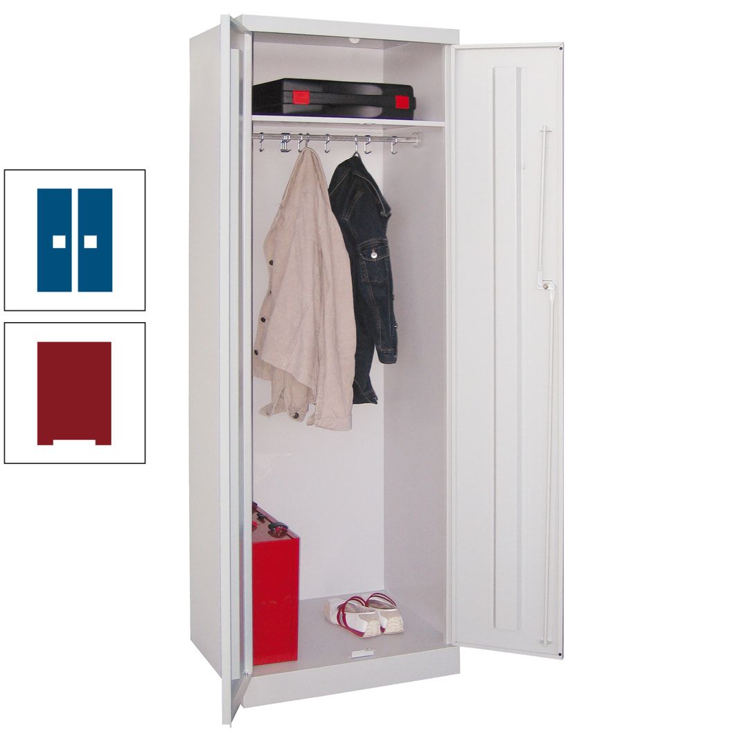 Garderobenschrank - 1 Fachboden - Kleiderstange - 1.800x600x500 mm (HxBxT) - Zylinderschloss - anthrazitgrau