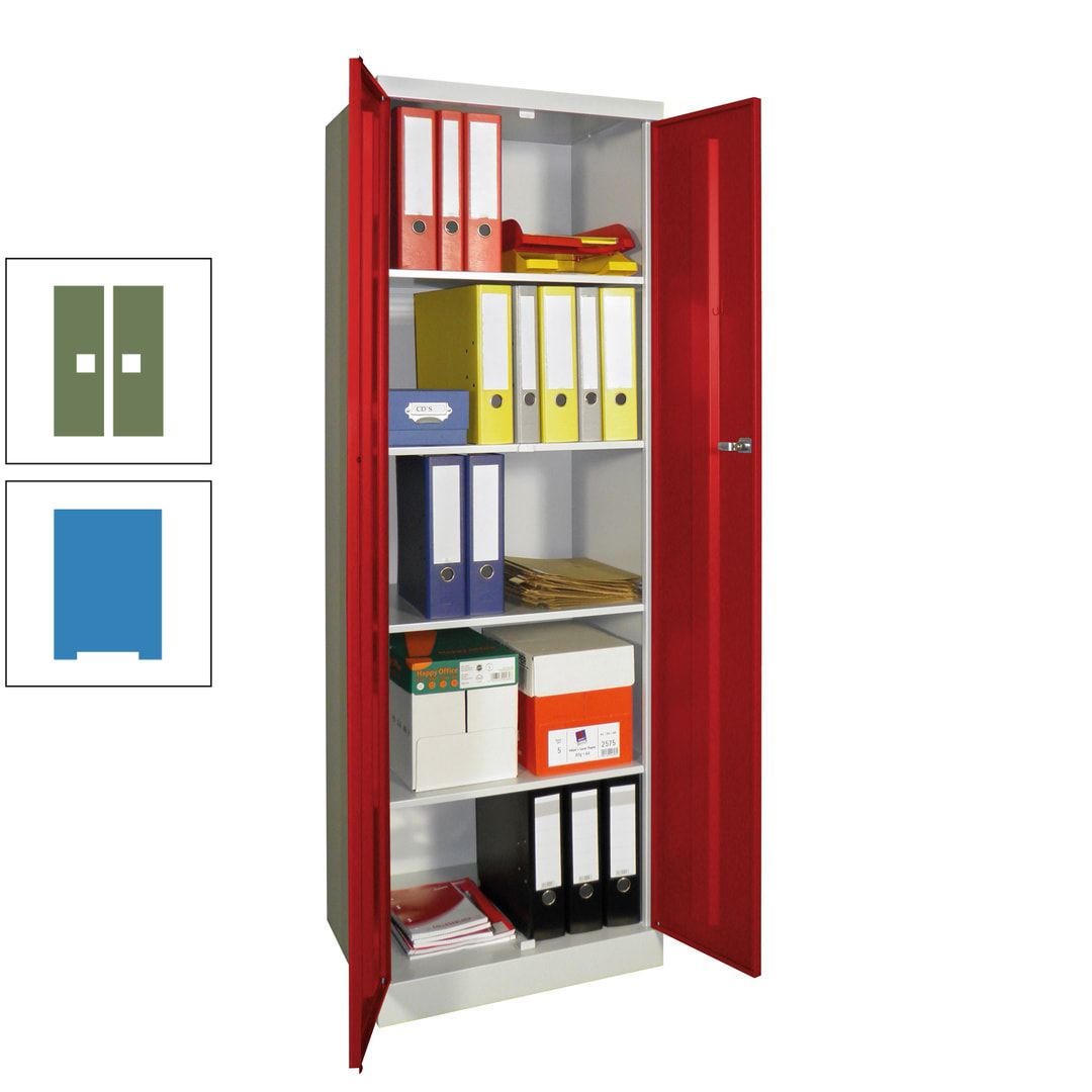 Aktenschrank - Sockel - 4 Böden - 1.800x600x500 mm (HxBxT) - Zylinderschloss - anthrazitgrau