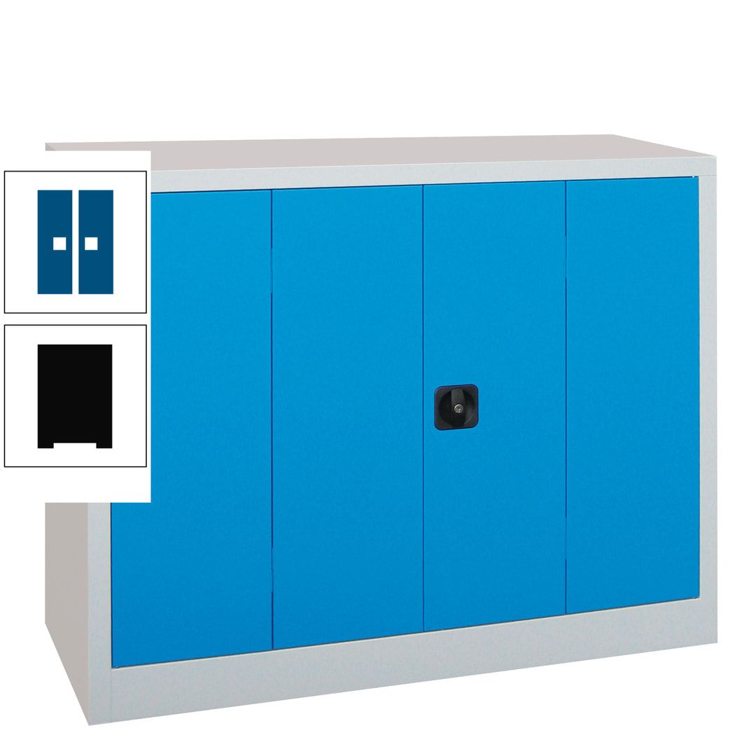 Falttürenschrank - 1.000x1.200x400 mm (HxBxT) - 2 Einlegeböden, gepulvert - Zylinderschloss - anthrazitgrau