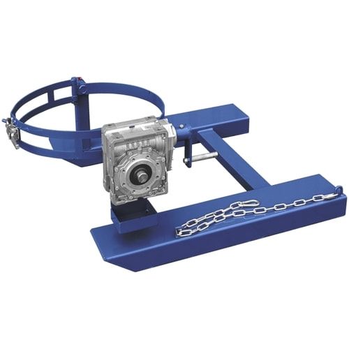 Eichinger Fasskipper für Stapler, 465 x 1.090 x 1.270 mm (HxBxT), hydraulisch, Stahlriemensicherung, 360 kg, Drehbereich 360 Grad, Farbe anthrazitgrau