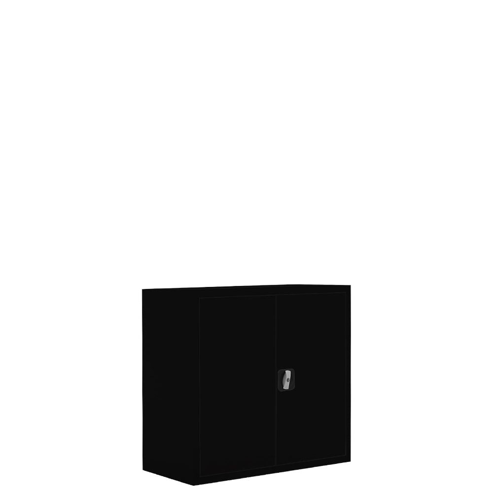 Aktenschrank, Büroschrank, abschließbar, Flügeltüren, 1 Fachboden, 750 x 800 x 383 mm (HxBxT), Stahl, Korpus und Türen in lichtgrau