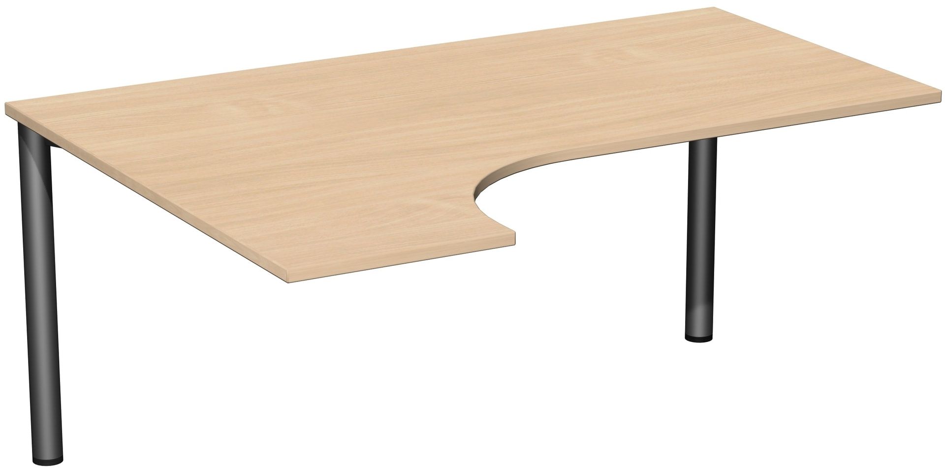 Eckschreibtisch - Ecke links - 4-Fuß Flex - 720 x 1.600 x 1.200 mm (HxBxT) - Gestell anthrazit - Ahorn
