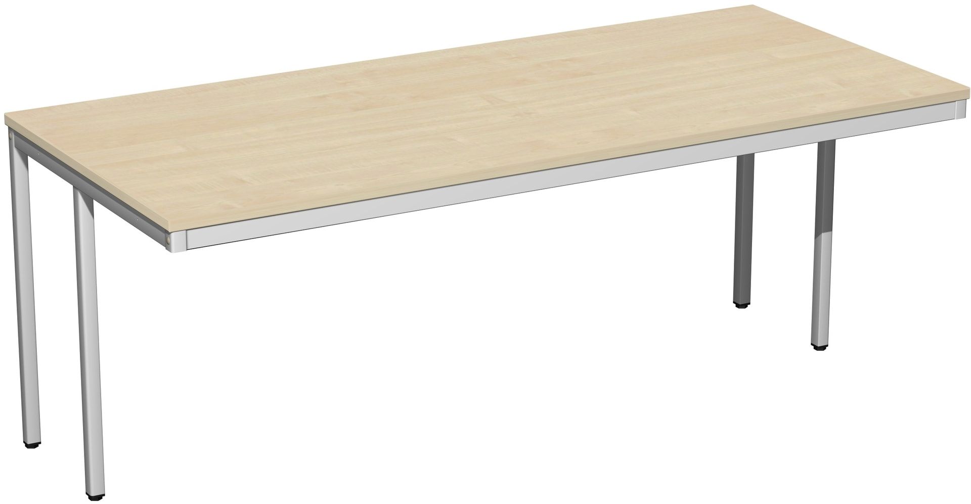 Schreibtisch - 4-Fuß Eco - Bürotisch - 720 x 1.000 x 800 mm (HxBxT) - Gestell lichtgrau - Ahorn