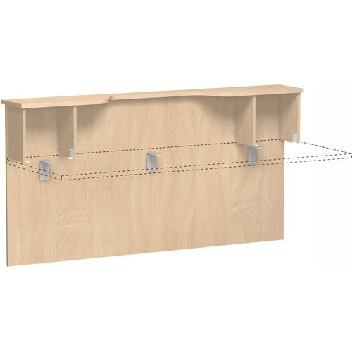 Anbau Thekenelement, Anbaumodul, Monitorausschnitt, Fachseiten, 25 mm Dreischicht-Feinspan, 1.025 x 1.800 x 300 mm (HxBxT), Dekor Ahorn